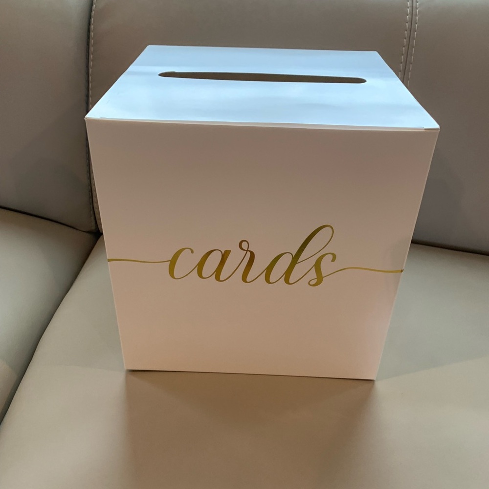 White Card Box with Gold 'Cards' Script - Picture 6 of 9
